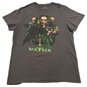 The‎ Matrix Movie Charcoal Gray Promo T-Shirt Men's Size Medium Graphic Shirt